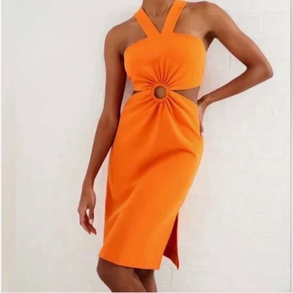 French Connection Orange Cut Out Dress
